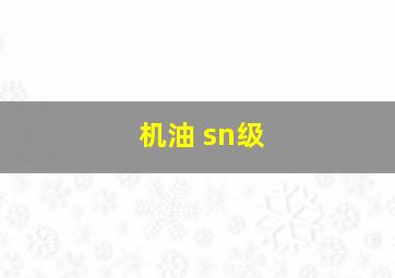 机油 sn级